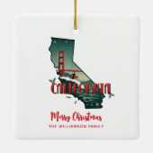 California Staat Frohe Weihnachten Custom Holiday Keramikornament (Rückseite)