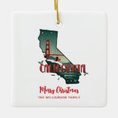California Staat Frohe Weihnachten Custom Holiday Keramikornament (Vorderseite)
