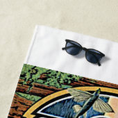 California Staat Gruß Retro Westküste Kunst Strandtuch (Beispiel)