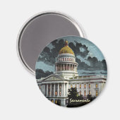 California Staat Hauptstadt Moonlight Magnet (Vorderseite/Rückseite)