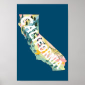 California Staat Illustriert Map Poster (Vorne)