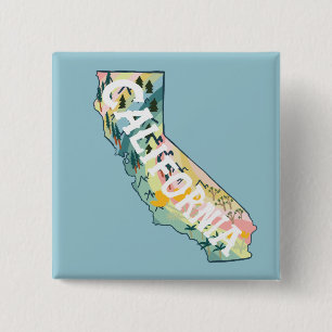 California Staat Karte Button