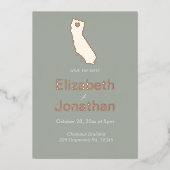 California Staat Karte Skript Save the Date Rose (Vorderseite)