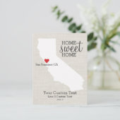 California Staat Liebe Map Zuhause Sweet Zuhause C Ankündigungspostkarte (Stehend Vorderseite)