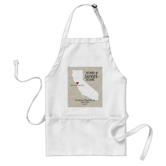 California Staat Liebe Zuhause Sweet Zuhause Custo Schürze (Vorne)