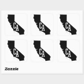 California Staat Map CA AbkürzungsStickers Quadratischer Aufkleber (Blatt)