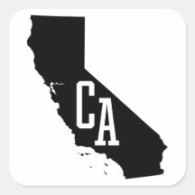 California Staat Map CA AbkürzungsStickers