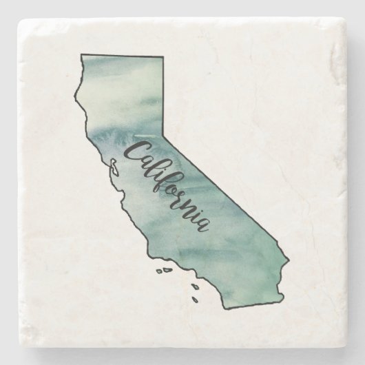 California Staat Map Marble Stone Untersetzer (Vorderseite)