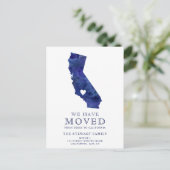California Staat Map Marine Aquarell Zuhause beweg Ankündigungspostkarte (Stehend Vorderseite)