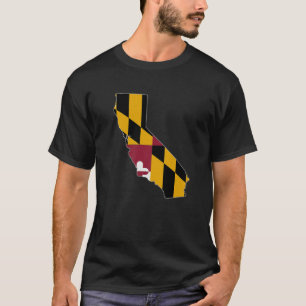 CALIFORNIA STAAT MAP MARYLAND MD Flag Roots Men Wo T-Shirt