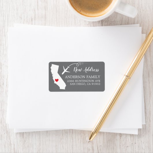 California Staat | Neues Zuhause-Rücksendeadresse Adressaufkleber (Insitu)