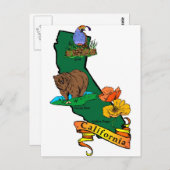 California Staat Postkarte (Vorne/Hinten)