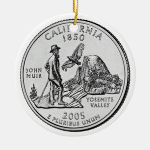 California Staat Quarter Keramik Ornament
