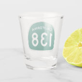 California Staat Route 138 Schnapsglas (Rückseite)