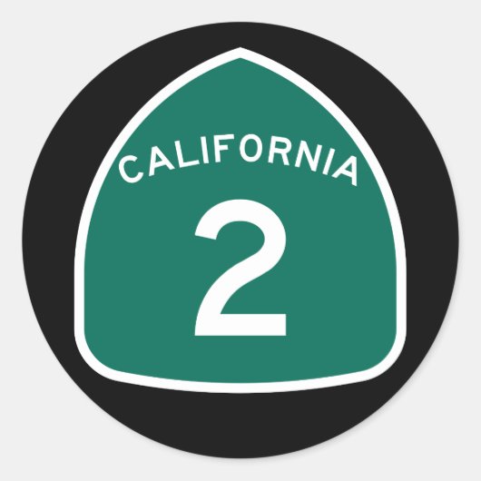 California Staat Route 2 Klassischer Rundaufkleber Runder Aufkleber (Vorderseite)