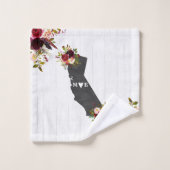 California Staat Rustic Floral Wedgram Badhandtuch Set (Waschlappen)