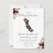 California Staat Rustikale Magnethochzeit Einladun Magneteinladung (Vorderseite)