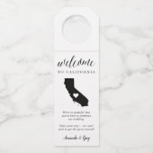 California Staat Wedding Willkommen Flaschenanhänger (Vorderseite)