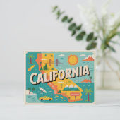 California Staaten Map Postkarte (Stehend Vorderseite)