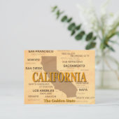 California Staatsstolz Map Silhouette Postkarte (Stehend Vorderseite)