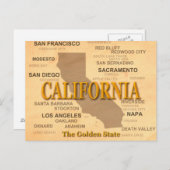 California Staatsstolz Map Silhouette Postkarte (Vorne/Hinten)