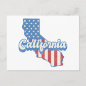 California Stars & Stripes Silhouette Postkarte (Vorderseite)