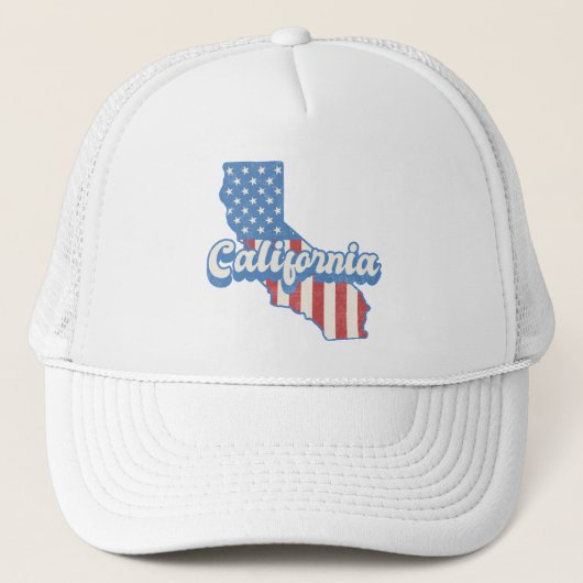 California Stars & Stripes Silhouette Truckerkappe (Vorderseite)