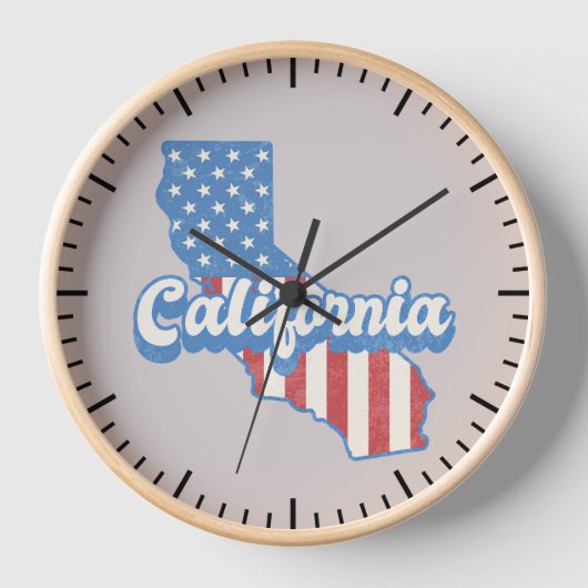 California Stars & Stripes Silhouette Uhr (Vorderseite)
