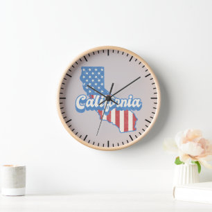 California Stars & Stripes Silhouette Uhr