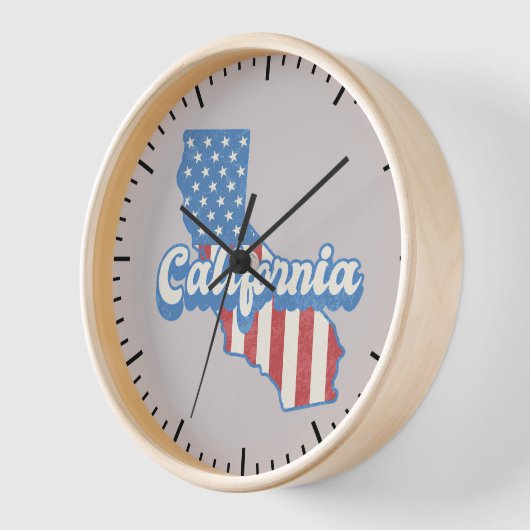 California Stars & Stripes Silhouette Uhr (Winkel)