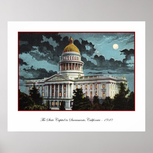California State Capitol Moonlight Poster (Vorne)