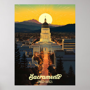 California State Capitol Sacramento Reise Poster