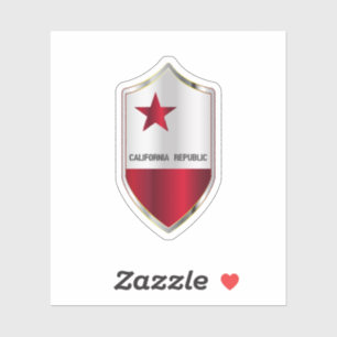 California State Flag auf einem Kreuzfahrer Style  Aufkleber