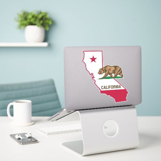 California State Flag Bär Aufkleber (Laptop auf Schreibtisch)