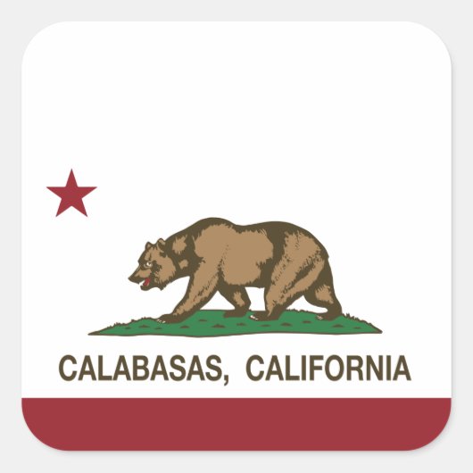 California State Flag Calabasas Quadratischer Aufkleber (Vorderseite)