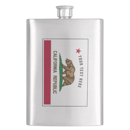 California State flag custom drink flask Flachmann (Vorderseite)