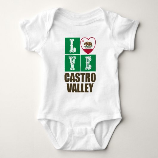 California State Flag Heart Castro Valley Baby Strampler (Vorderseite)