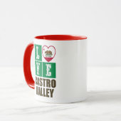 California State Flag Heart Castro Valley Tasse (Vorderseite Links)