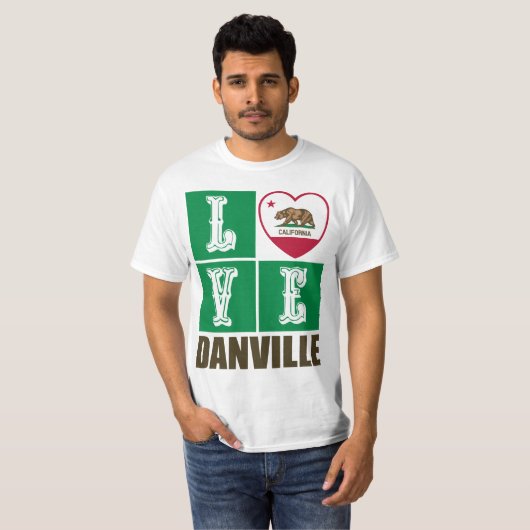 California State Flag Heart Danville T-Shirt (Vorne ganz)