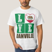 California State Flag Heart Danville T-Shirt (Vorderseite)