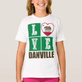 California State Flag Heart Danville T-Shirt (Vorderseite)