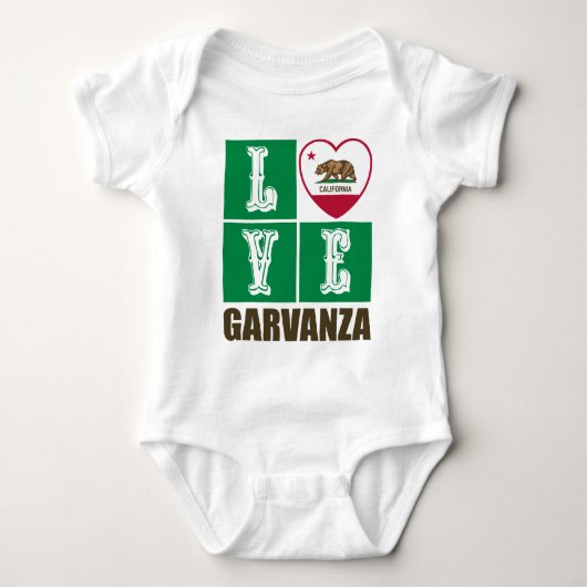 California State Flag Heart Garvanza Baby Strampler (Vorderseite)