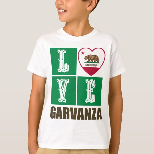 California State Flag Heart Garvanza T-Shirt (Vorderseite)