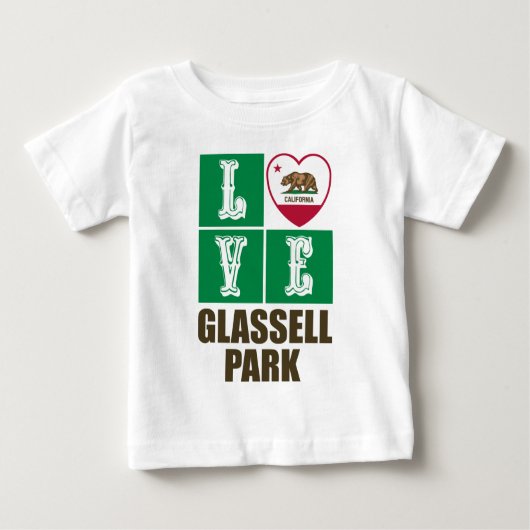 California State Flag Heart Glassell Park Baby T-shirt (Vorderseite)