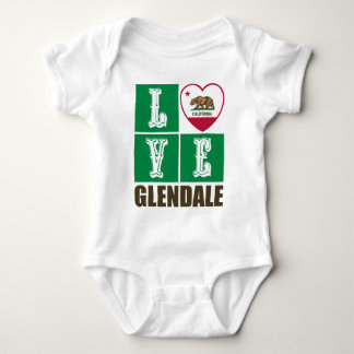 California State Flag Heart Glendale Baby Strampler