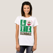 California State Flag Heart Glendale T-Shirt (Vorne ganz)