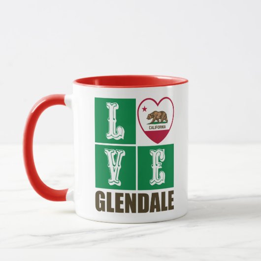 California State Flag Heart Glendale Tasse (Links)