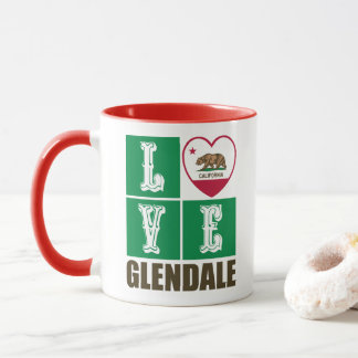 California State Flag Heart Glendale Tasse