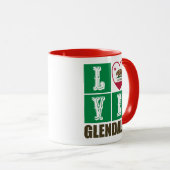 California State Flag Heart Glendale Tasse (VorderseiteRechts)