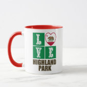 California State Flag Heart Highland Park Tasse (Links)